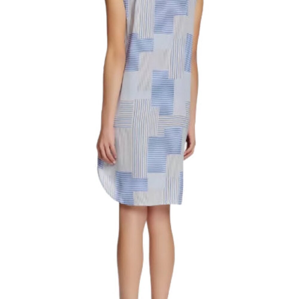 Equipment Michaela Linear Patchwork Silk Dress-St… - image 2